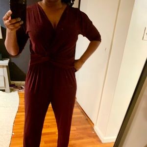 Draped front jumpsuit